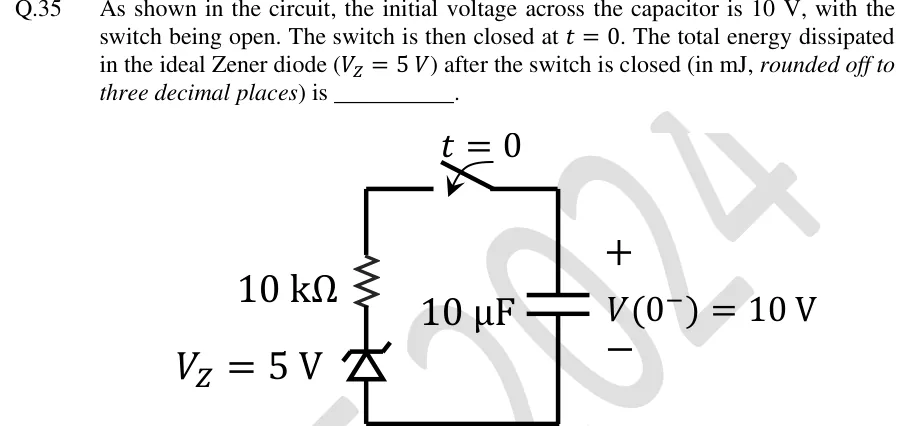 GATE 2024 EC question 35: A single series loop.