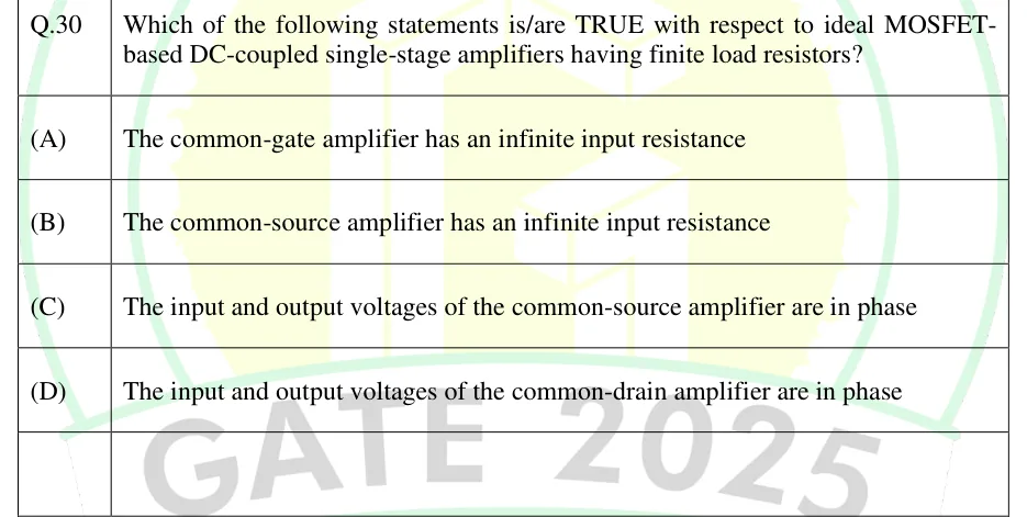 GATE 2025 EC question 30