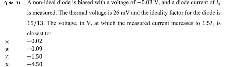 GATE 2020 EE question 31