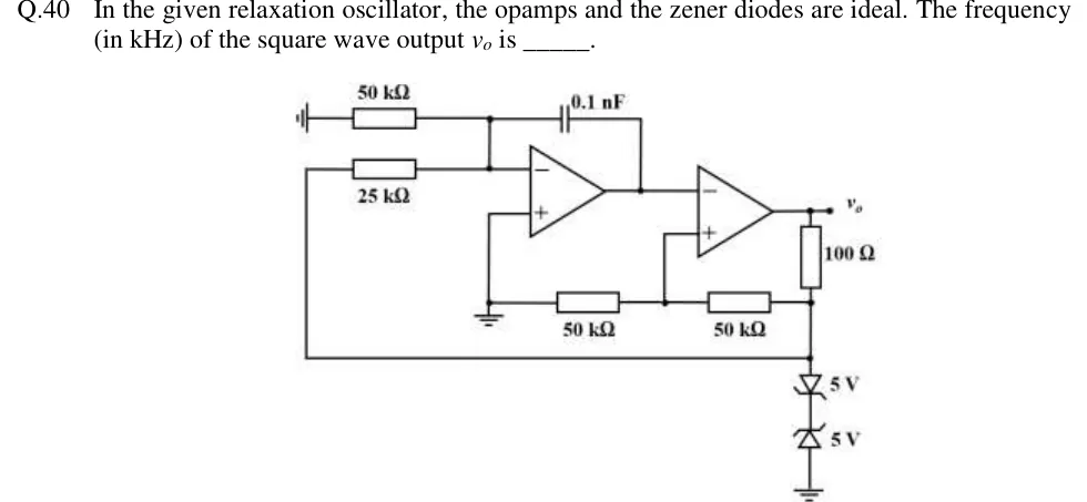 GATE 2018 IN question 40: Two op-amps in cascade.