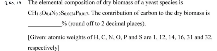 GATE 2020 BT question 19