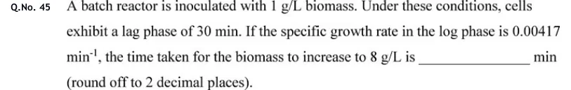 GATE 2020 BT question 45