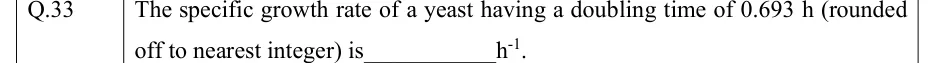GATE 2022 BT question 33