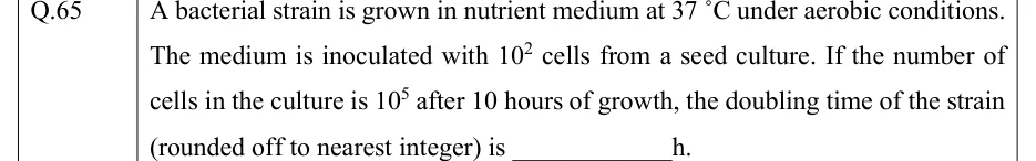 GATE 2022 BT question 65
