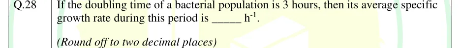 GATE 2025 BT question 28