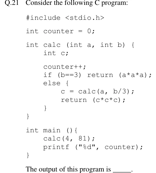 GATE 2018 CS question 21