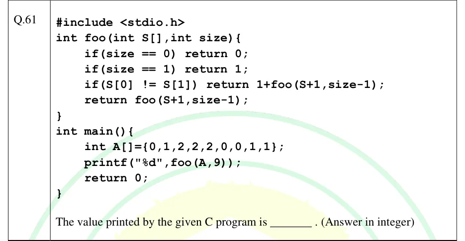 GATE 2025 CS1 question 61