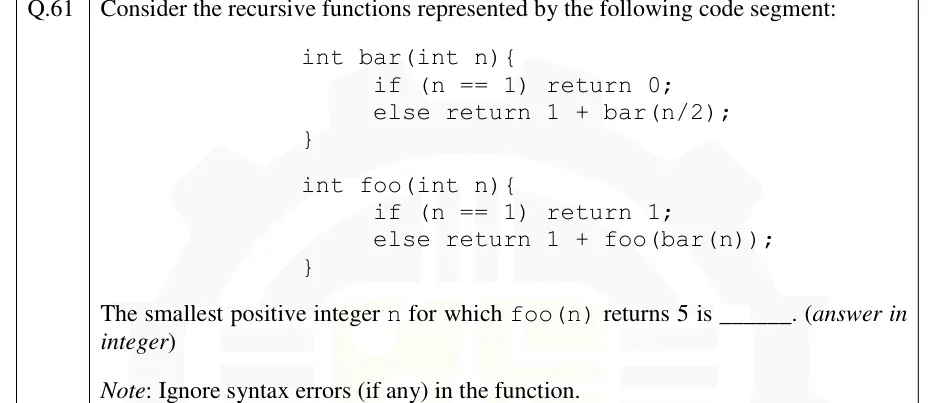 GATE 2026 CS1 question 61