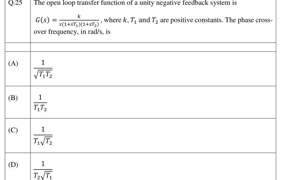 GATE 2023 EC question 25