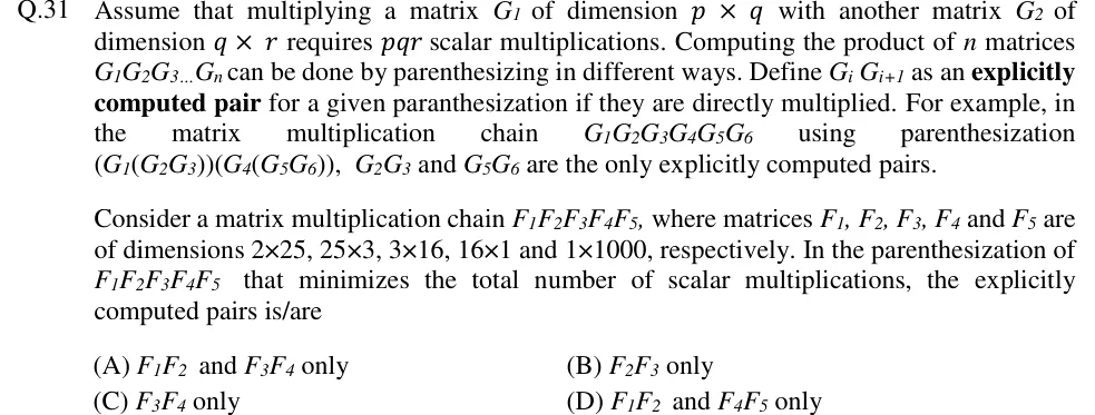 GATE 2018 CS question 31