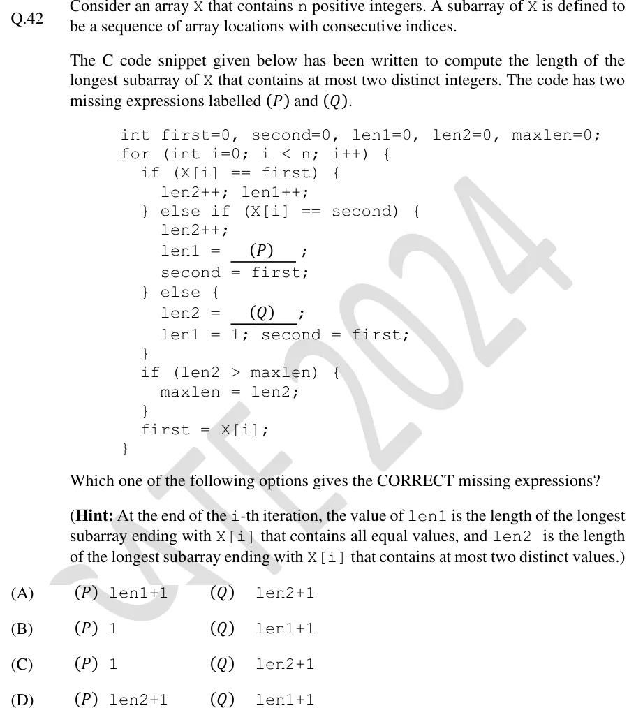 GATE 2024 CS2 question 42