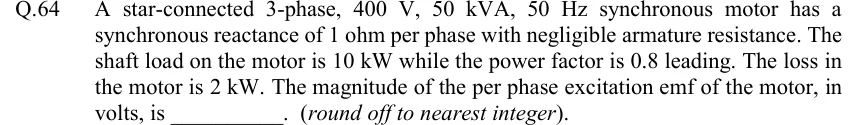 GATE 2022 EE question 64