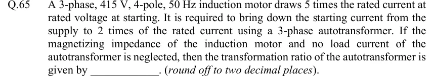 GATE 2022 EE question 65
