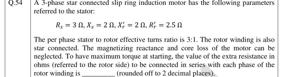 GATE 2024 EE question 54