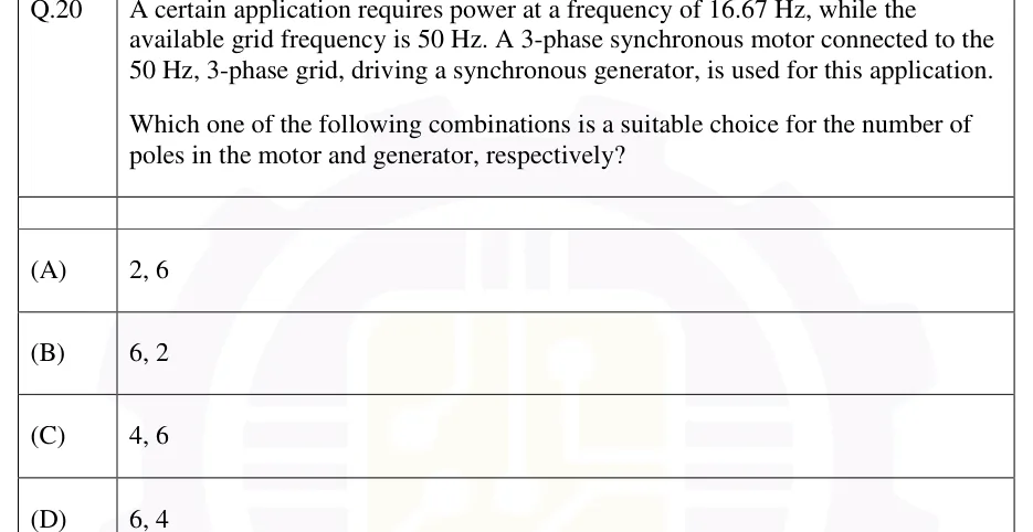 GATE 2026 EE question 20