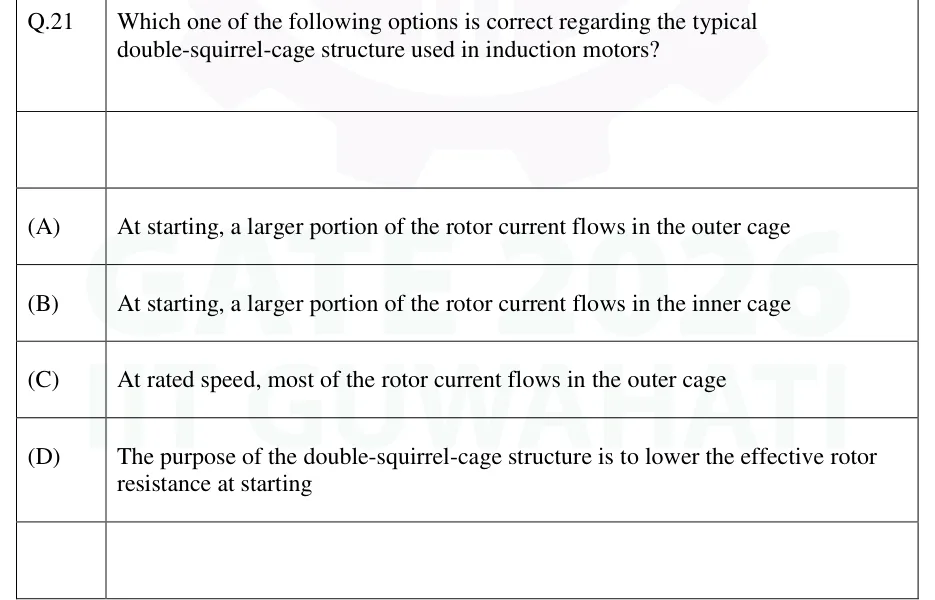 GATE 2026 EE question 21