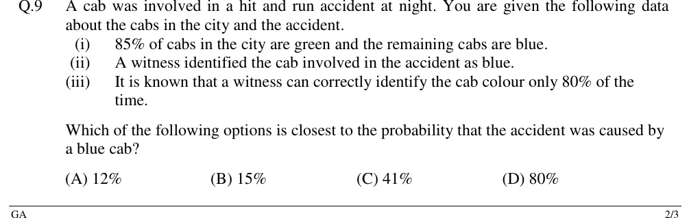 GATE 2018 EC GA question 9