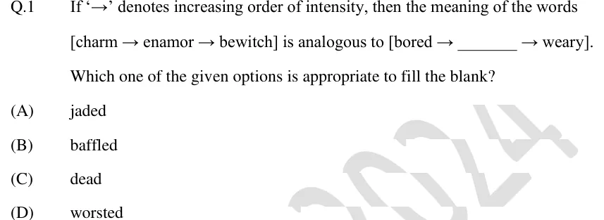 GATE 2024 EC GA question 1