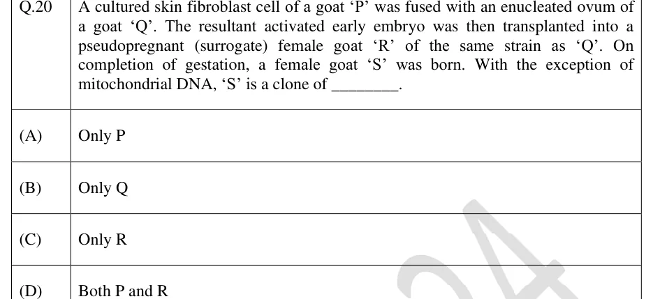 GATE 2024 BT question 20