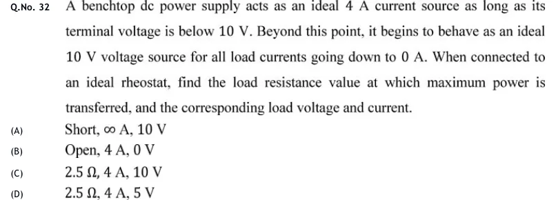 GATE 2020 EE question 32