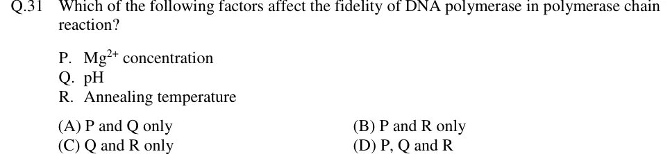 GATE 2019 BT question 31