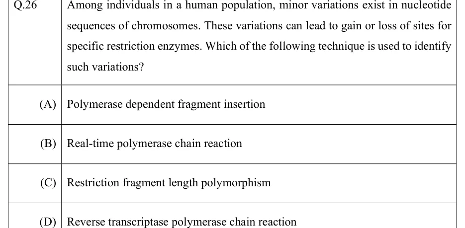 GATE 2022 BT question 26